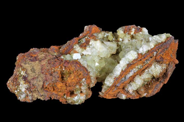 Yellow-Green Adamite Crystals On Limonite - Ojuela Mine, Mexico #155308